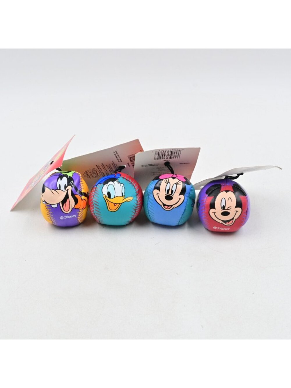Disney Mickey Minnie Donald Goofy Scrunch Hacky Sack Baseball Set of 4 1996 New
